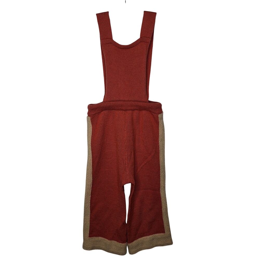 Knit Planet 100% Merino Wool Overalls Toddler 2-3 Dungarees One-Piece Pumpkin